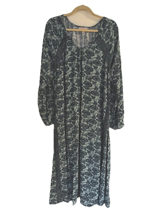 Knox Rose Dresses & Skirts - Knox Rose Dress Green Blue Floral Paisley Maxi Sz L Boho Cottagecore Flowy